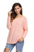 Sexy Salmon Backless Twist Knit Long Sleeve Dolman Top